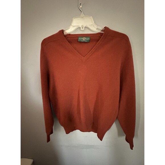 VTG Alan Paine 100% Lambs Wool Pullover Men’s Sweater Damage sz large - Picture 8 of 9
